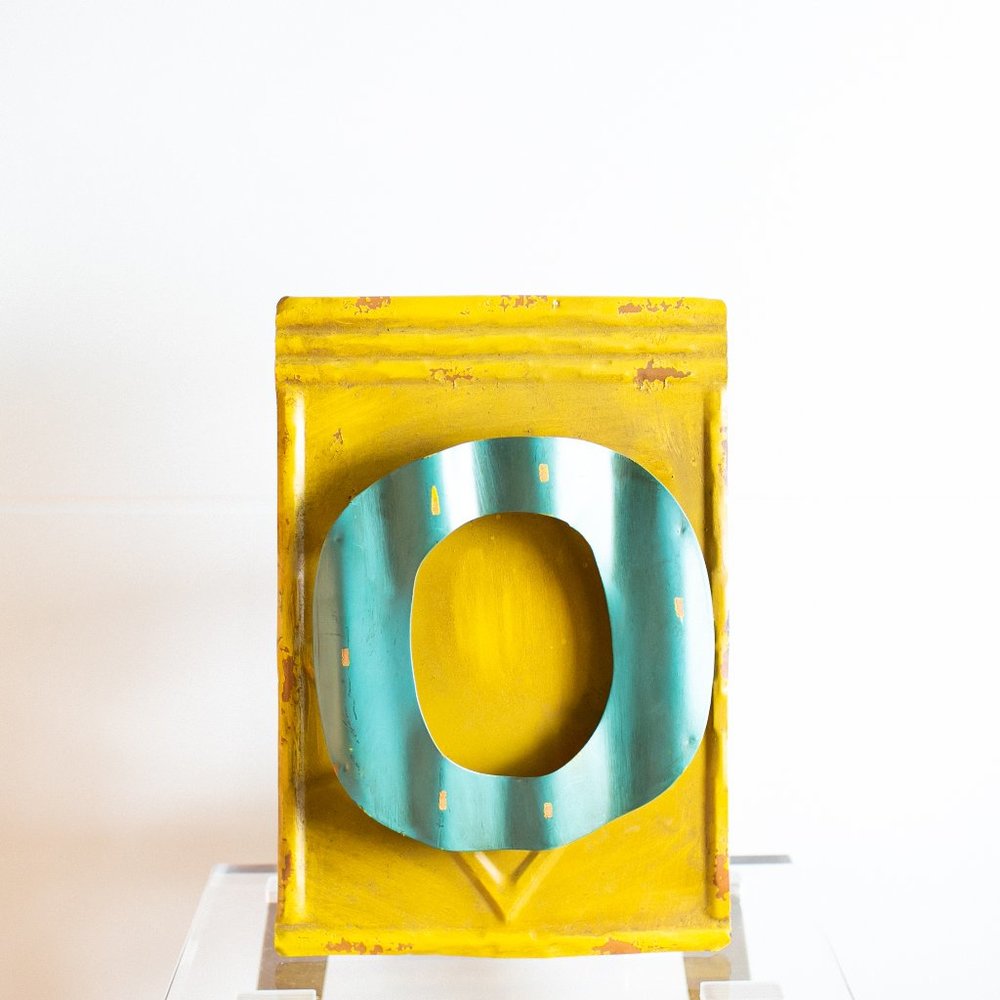 Vintage Looking Metal Letter O